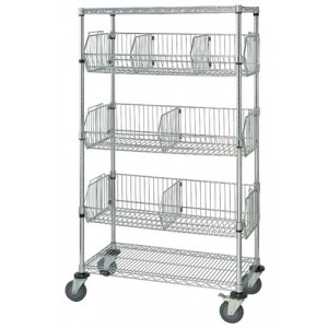 Mobile Wire Basket Unit 18" x 36" x 69"