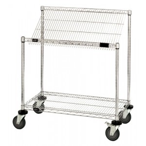 Mobile Slanted Shelf Cart 24"" x 36"" x 40""