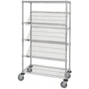 Mobile Slanted Shelving Unit 18" x 36" x 63"