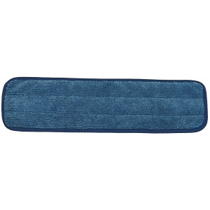 Mop Flat Microfiber 18.5"x5" Low Nap Velcro Blue