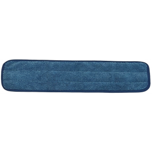 Mop Flat Microfiber 24"x5" Low Nap Velcro Blue