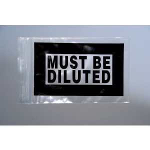 Bag Poly 4x6 2Mil Ziplock w/Print "Must Be Diluted" 1000/CS