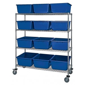 Mobile Wire Shelving System 60" x 24" x 69" Blue