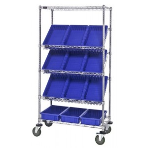 Slanted Shelving Unit 18" x 36" x 63" Blue