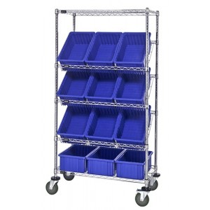 Slanted Shelving Unit 18" x 36" x 63" Blue