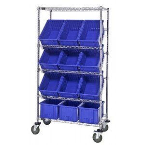 Slanted Shelving Unit 18" x 36" x 63" Blue