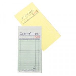 Guest Check Pad, 3-1/2x6-3/4, Two-Part Carbonless