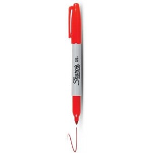 Marker Sharpie Permanent Fine Point Red 12/BX SAN30002