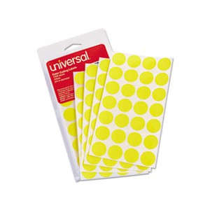 Label 0.75" Dia Round Removable Yellow 28/Sheet 36/PKG