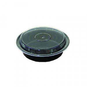 VERSAtainers, 1-Comp, Black/Clear, 32oz, 7"dia