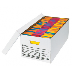 24x12x10 Record Storage Box W/Lid #3 White 12/BDL