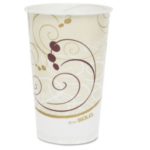 Waxed Paper Cold Cups, 16 oz., Symphony Design