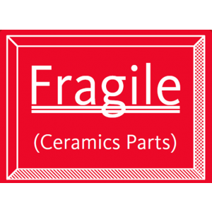 Label 2x1.5 "Fragile Ceramic Parts" 1C Color Perm Adhesive 1000/RL