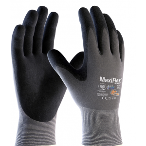 Glove Micro Foam Black/Gray Nitrile Coated Grip Palm&Finger Large 12/DZ/PR