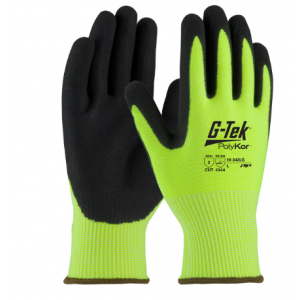 Glove G-Tek Hi-Vis Neon Seamless Knit PolyKor Blended Dipped Small