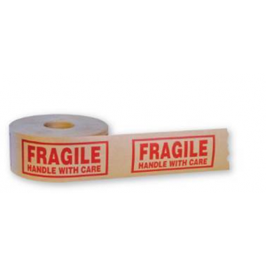 Tape Reinforced Paper 3x450' Kraft Water Activated"Fragile Handle With Care