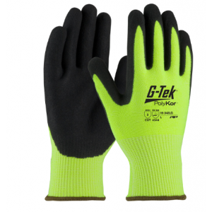 Glove G-Tek Hi-Vis Neon Seamless Knit PolyKor Blended Dipped Large
