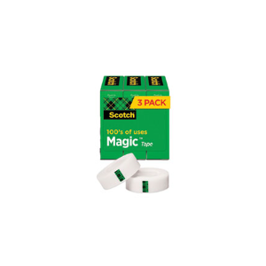 Tape Clear Boxed 1" Core .75" x83.33FT 3RLS/PKG