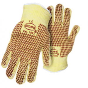 Glove Boss Aramid Hot Mill Glove W/Cotton Line Double Nitrile Medium