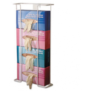 Wire Rack Glove Holder w/Wall-Mount Vertical 4-Compartment