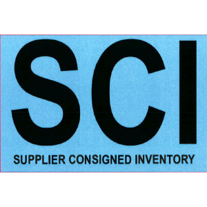 Label 4x6 "SCI" SG Litho Permanent Black on PMS283 250/RL