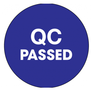Label 1" Circle "QC PASSED" Blue 500/RL
