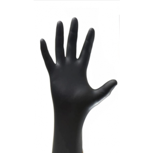 Glove Nitrile Medium PF Black 100/BX 10/CS