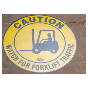 Tape "Caution Watch For Forklift Traffic" Yellow 12" Circle
