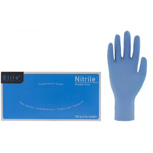 Glove Nitrile 5Mil Exam Grade Elite Brand Blue Large 100/BX 10/CS