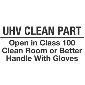 Label 2x1 ""UHV Clean Part Class 100"" BLK/WHT 1K/RL