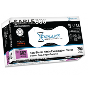 Glove Nitrile 9.5" Sable 600 Low Derma Exam X-Small Black 300/BG 10/CS