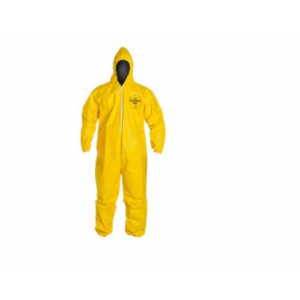 Coverall Tyvek Elastic Hood/Wrists/Ankles Yellow 4XL 12/CS