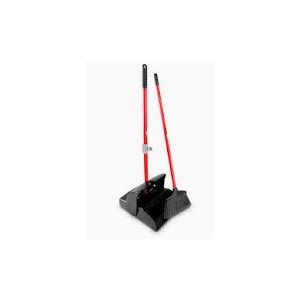 Dust Pan and Broom Set Black 12" Wide Pan