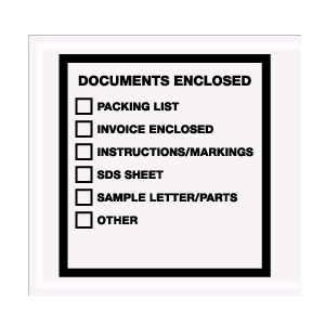 Packing List Envelopes 5.5x10" "Documents Enclosed" Clear 1000/CS