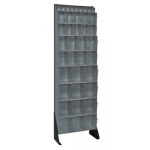 Tip-Out Bin Stand 8" x 23-5/8" x 75" Gray