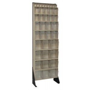 Tip-Out Bin Stand 8" x 23-5/8" x 75" Ivory
