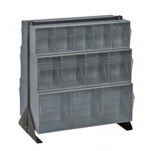 Tip-Out Bin Stand 16" x 23-5/8" x 28" Gray