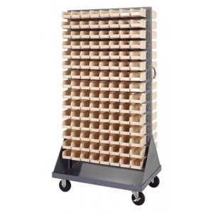 Mobile Louvered Rack 36" x 25" x 72" Ivory
