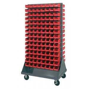 Mobile Louvered Rack 36" x 25" x 72" Red