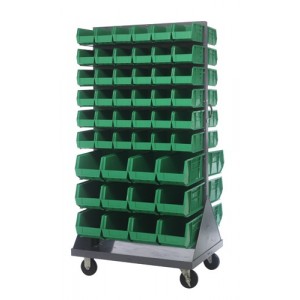 Mobile Louvered Rack 36" x 25" x 72" Green