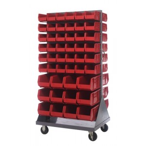 Mobile Louvered Rack 36" x 25" x 72" Red