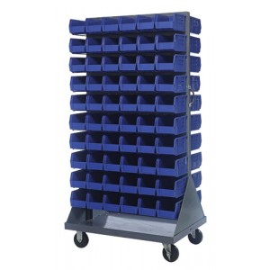 Mobile Louvered Rack 36" x 25" x 72" Blue
