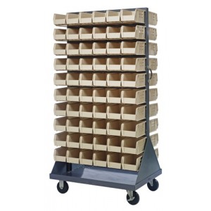 Mobile Louvered Rack 36" x 25" x 72" Ivory