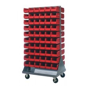 Mobile Louvered Rack 36" x 25" x 72" Red