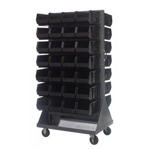 Mobile Louvered Rack 36" x 25" x 72" Black