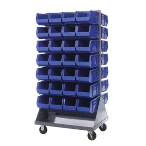 Mobile Louvered Rack 36" x 25" x 72" Blue