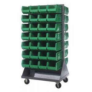 Mobile Louvered Rack 36" x 25" x 72" Green