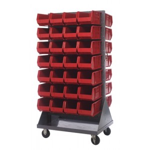 Mobile Louvered Rack 36" x 25" x 72" Red
