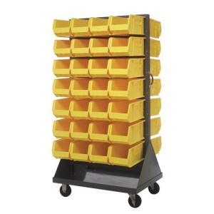 Mobile Louvered Rack 36" x 25" x 72" Yellow