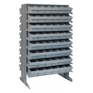 Sloped shelving systems with super tuff euro drawers 24" x 36" x 60" Gray